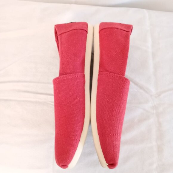 TOMS Alpargata Red Canvas Slip-On Shoes Women’s 7.5 Comfort Casual NWOB - Picture 5 of 9